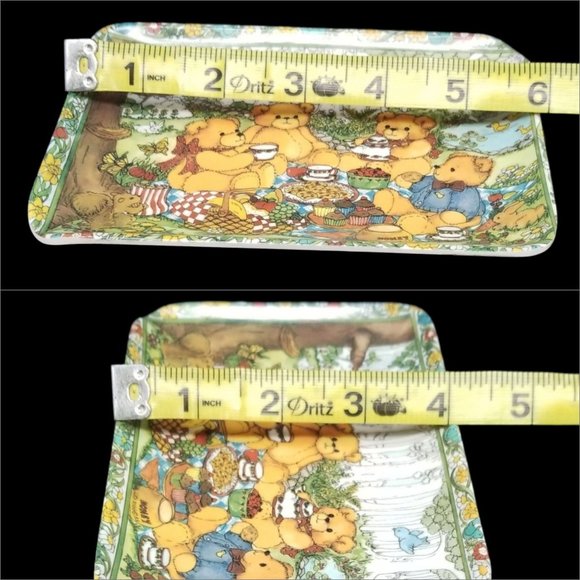 Vtg Lucy Rigg Lucy and Me Bear Plates with 2 Coffee Cups Mugs Made in Italy - Picture 8 of 13